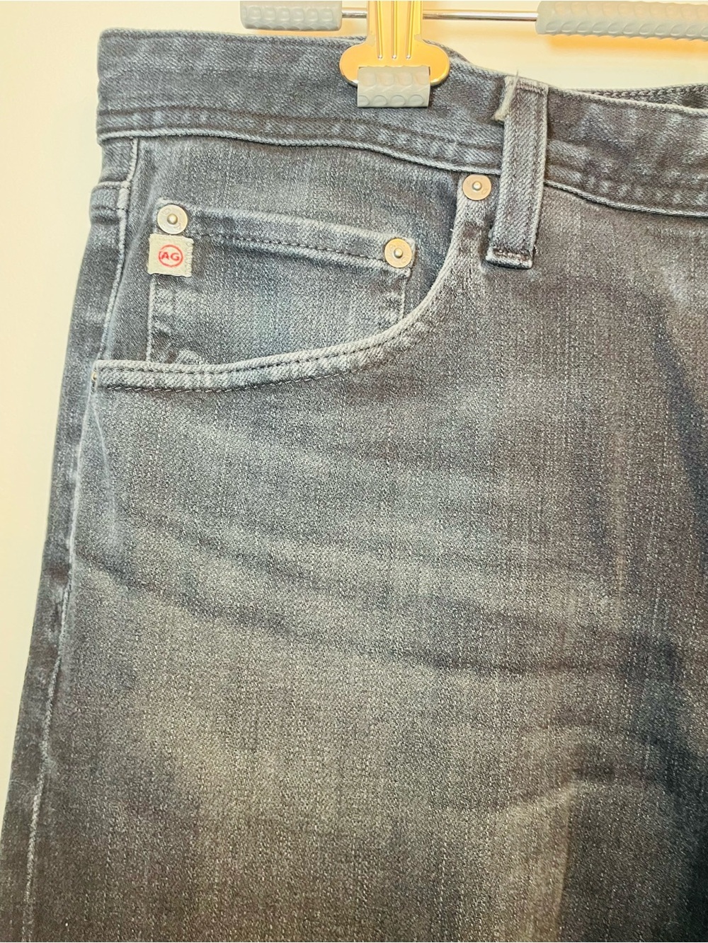 Ag Adriano Goldschmied Men’s Slim Straight Jeans in Dark Blue Wash - Picture 3 of 10